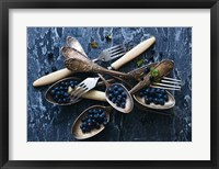 Framed Spoons & Blueberries
