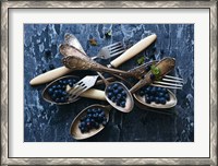 Framed Spoons & Blueberries