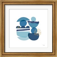 Framed 'Crowded Forms blue III' border=