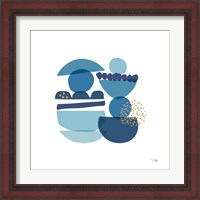 Framed 'Crowded Forms blue III' border=