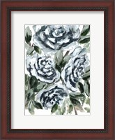 Framed Shadowed Blue Roses I