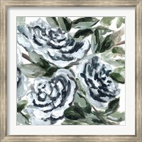 Framed Shadowed Blue Roses II