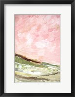 Framed Green and Pink Hills I