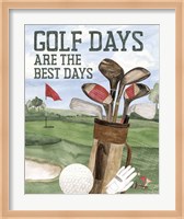Framed Golf Days neutral portrait II-Best Days