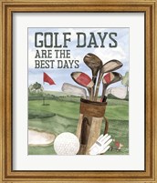 Framed Golf Days neutral portrait II-Best Days