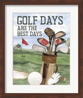 Framed Golf Days neutral portrait II-Best Days