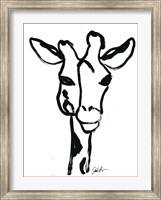 Framed Inked Safari III-Giraffe 1