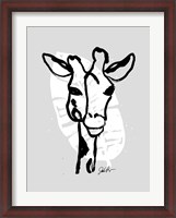 Framed Inked Safari Leaves III-Giraffe 1