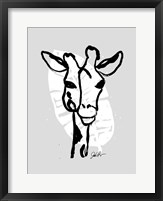 Framed Inked Safari Leaves III-Giraffe 1