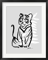 Framed Inked Safari Leaves V-Tiger