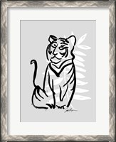 Framed Inked Safari Leaves V-Tiger