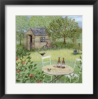 Framed Apple Trees and Garden Table