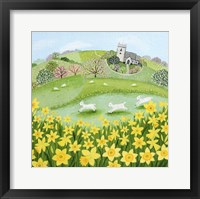 Framed Lambs and Daffodils