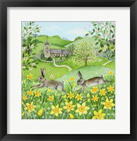 Framed Spring Scene with Daffodils