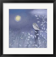 Framed Yellow Moon and Little Owl