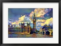 Framed London England Big Ben and Parliament