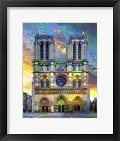 Framed Paris France Notre Dame Cathedral