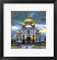 Framed Saint Petersburg Russia Naval cathedral of Saint Nicholas in Kronstadt
