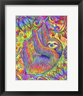 Framed Hanging Around Psychedelic Sloth
