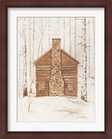 Framed Wintery Cabin