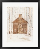 Framed Wintery Cabin