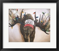 Framed Deck the Halls Moose