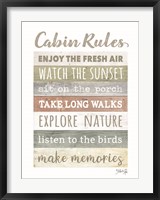 Framed Cabin Rules