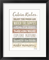 Framed Cabin Rules