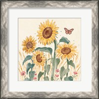 Framed Sunflower Season III Bright