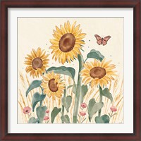 Framed Sunflower Season III Bright