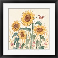 Framed Sunflower Season III Bright