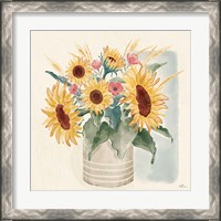 Framed 'Sunflower Season V Bright' border=