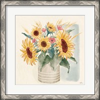 Framed 'Sunflower Season V Bright' border=