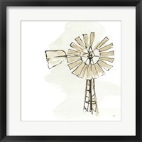 Framed 'Windmill I Neutral' border=