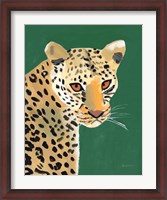 Framed Colorful Cheetah on Emerald
