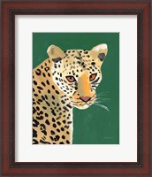 Framed Colorful Cheetah on Emerald