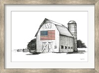 Framed Patriotic Barn