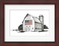 Framed Patriotic Barn
