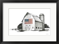 Framed Patriotic Barn