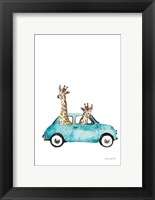 Framed Giraffe Joy Ride III No Balloons