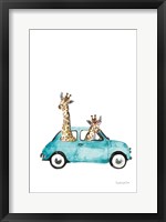 Framed Giraffe Joy Ride III No Balloons