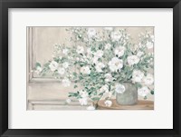 Framed White Bouquet Neutral