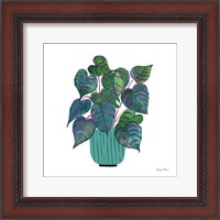 Framed Potted Jewels I Aqua