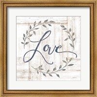 Framed Woodgrain Love