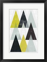 Mod Triangles IV Yellow Black Framed Print