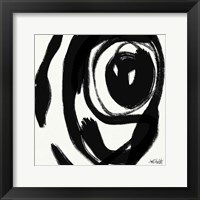 Framed 'Black and White Abstract I' border=