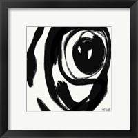 Framed 'Black and White Abstract I' border=