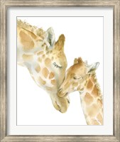 Framed Giraffe Love on White