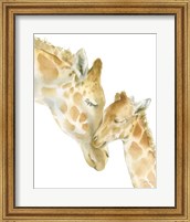 Framed Giraffe Love on White