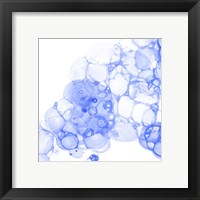 Framed 'Bubble Square Blue II' border=